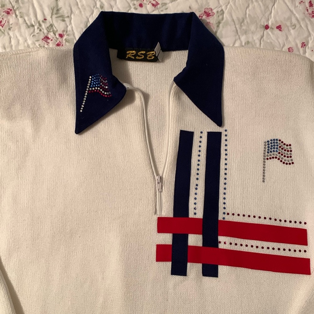 Vintage RSB Knit Sweater USA Rhinestones